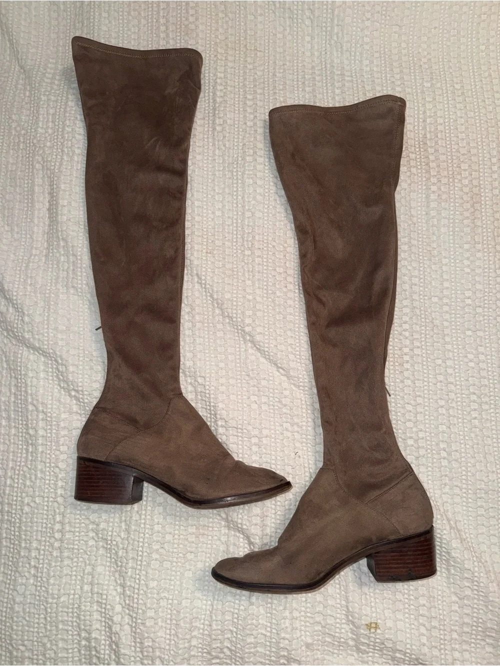 Steve Madden Over the Knee Boots brown tan suede look size 9.5